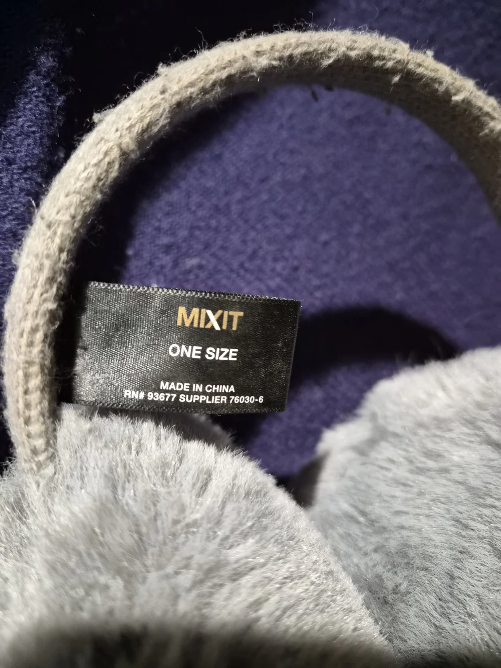 MixIt Grey Faux Fur Earmuffs - Soft Winter Ear Warmers